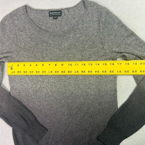 Repeat Silver Edition Sweater Womens 38/S Gray Black Cashmere Wool Ombre - Picture 3 of 7